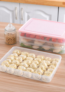 饺子收纳盒冰箱鸡蛋托盘24格家用多层装速冻水饺冷冻馄饨的保鲜盒