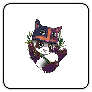 抱竹子的熊猫纹身贴防水男女可爱中国风动物图案一次性彩色文身贴