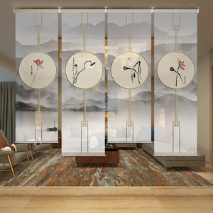 屏风隔断帘移动