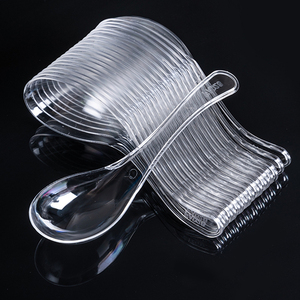 一次性勺子独立包装塑料透明外卖商用打包饭勺甜品调羹水果捞汤勺