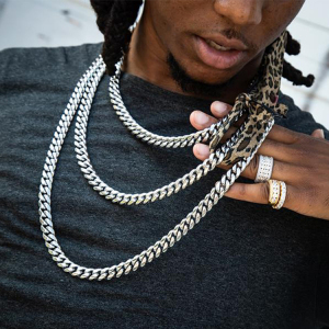 hiphop古巴链欧美rapper嘻哈说唱锁骨毛衣项链粗cuban link男女潮