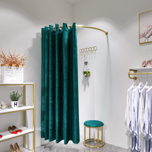 试衣间轨道大半圆女装服装店换衣间弧形更衣室墙壁拐角试衣间帘布