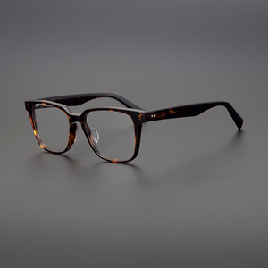 复古玳瑁色眼镜架粗框板材 黑条纹个性全框眼镜男女百搭 近视度数