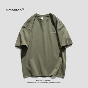 Mmoptop2024夏季潮新款日系复古情侣短袖T恤男士半袖重磅打底衫