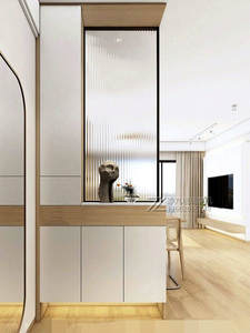 轻奢入户进门玄关一体柜鞋柜家用客厅长虹玻璃屏风隔断间厅柜遮挡