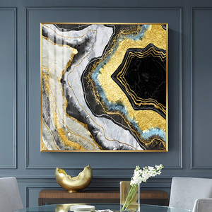 镶钻晶瓷画晶钻水晶轻奢客厅挂画正方形玄关装饰画餐厅3d立体浮雕