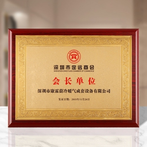 金箔银箔授权牌木质牌匾会员会长单位木托铜牌不锈钢奖杯奖牌定制