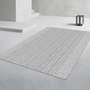 花沐灰色条纹地毯客厅卧室沙发茶几垫大面积整铺别墅名宿加厚定制