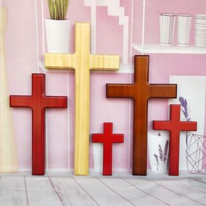 沁美地教会礼品装饰实木十字架墙挂壁挂饰品客厅木质大红色多色