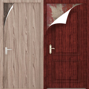自粘门贴纸整张木纹衣柜门原木门房门橱柜门厕所旧家具翻新贴防水