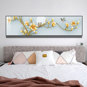 玉兰花十字绣2022新款线绣卧室床头刺绣满绣花卉系列钻石绣5d手工