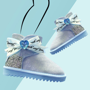 爱莎公主鞋女童冰雪奇缘艾莎鞋子2021新款爱沙雪地靴加绒加厚童鞋