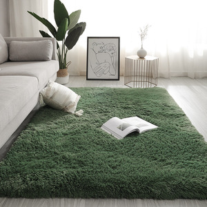 地毯卧室客厅2024新款床边茶几沙发加厚毛毯地垫绿色免洗全铺垫子