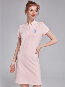 uhmu2021年夏季新品t恤裙女裙短袖连衣裙休闲裙子纯棉保罗polo裙