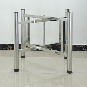 304不锈钢简易大圆桌方桌折叠桌腿支架桌脚饭桌餐桌伸缩桌架台脚