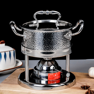 充气式304酒精炉小火锅单人家用瓦斯炉燃气可调节商用一人一锅