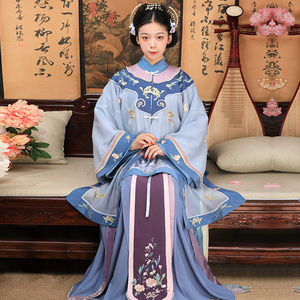 现货售完绝版-苏幕遮清汉女装刺绣对襟直袖衫全刺绣凤尾裙非汉服