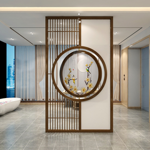 新中式实木入户玄关隔断客厅双面刺绣屏风遮挡装饰家用现代苏绣