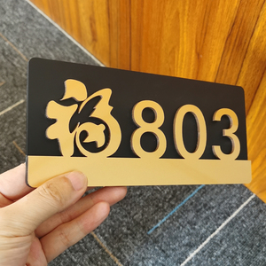 福字门牌号码牌家用亚克力家庭入户门号标识牌房号数字贴酒店包厢高档