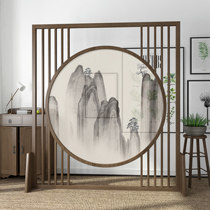 质尚工艺品工厂企业店淘宝新中式实木屏风隔断客厅办公室酒店镂空