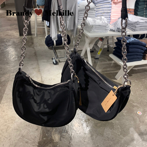 brandymelville包包2021新款潮高级感单肩腋下马鞍包bm尼龙链条包