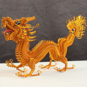 特色手工艺品创意生日礼物摆件铝线编织中国龙diy金属铁丝民族风