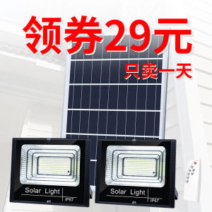 太阳能灯500w户外庭院灯天黑自动亮一拖二新农村室外投光灯路灯