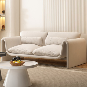 客厅小户型轻奢现代简约设计师创意螃蟹椅布艺沙发网红奶油侘寂风