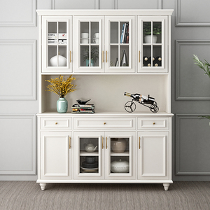 02客拉客家具旗舰店天猫美式全实木餐边柜小尺寸碗柜白色酒柜多功能