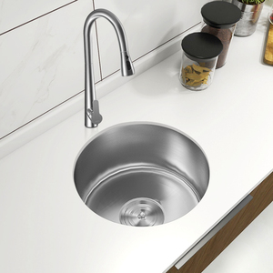 304不锈钢圆形水槽洗菜盆单槽吧台迷你小单槽阳台洗手盆加厚圆盆