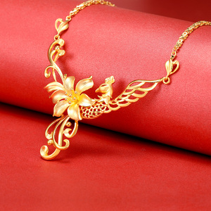 兆瑞年婚嫁黄金套链999足金凤凰项链女结婚套装三金纯金正品送礼