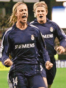 0506皇马客场足球服短袖贝克汉姆23号古蒂14号齐达内球衣复古定制