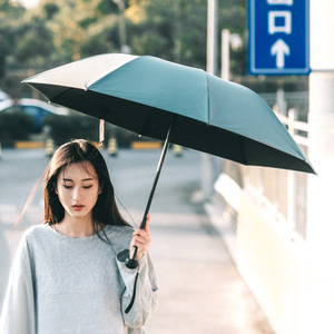 太阳伞防晒防紫外线女全自动折叠纯色双层黑胶遮阳伞晴雨两用雨伞