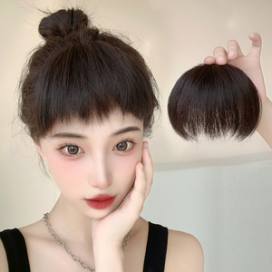 狗啃刘海假发女真发自然前额假刘海隐形无痕头帘假发片大脑门刘海