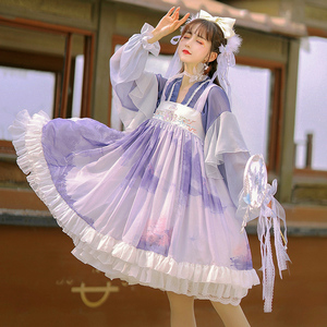 0024人付款淘宝桃花谣lolita 汉元素中国风刺绣改良汉服甜系洛丽塔