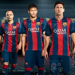 14-15巴塞罗那球衣巴萨barcelona巴塞隆拿足球服梅西伊涅斯塔哈维