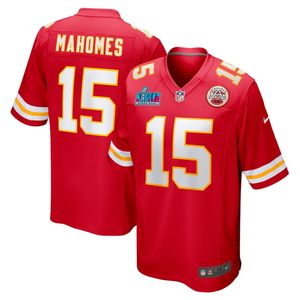 2023年超级碗NFL橄榄球服堪萨斯酋长15号MAHOMES二代传奇刺绣球衣