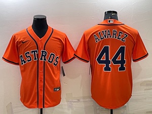 棒球服太空人队球衣Astros 3#44号ALVAREZ刺绣短袖球迷大人全明星