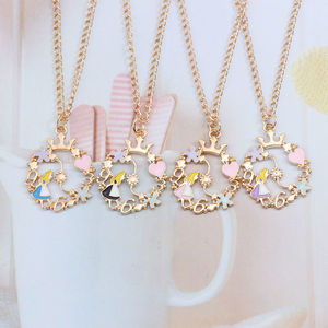 吊坠拼图项链四人闺蜜