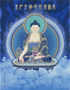 5d魔方圆钻石画南无药师琉璃光佛方钻满钻客厅佛像新款十字绣大幅