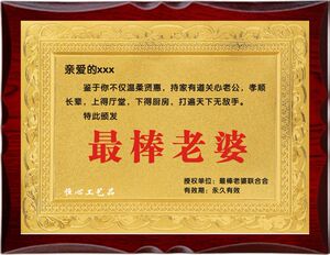 生日礼物最佳男女朋友最棒老婆最佳兄弟最美老师闺蜜奖章牌匾奖牌