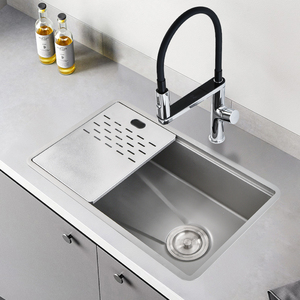 TEAMCAT304不锈钢大单槽洗菜盆手工类陶瓷厨房岛台可定做台下水槽