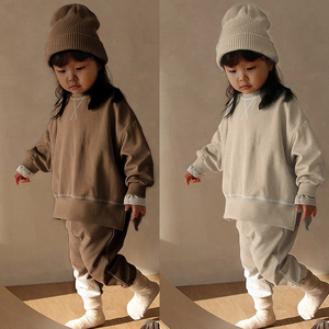 韩版童装男童秋装套装2024新款女童宽松休闲卫衣两件套棉长袖衣服