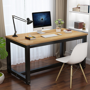 加固钢木电脑桌台式桌加长双人简约现代家用经济电竞卧室办公书桌