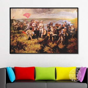 红军过草地革命战争油画展厅会议厅壁画办公室装饰画走廊挂画w240