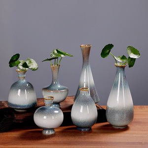 新品现代陶瓷花瓶家居窑变花瓶陶瓷欧式工艺品家居摆件绿植水培器