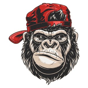 个性搞怪猩猩头像玻璃贴纸时尚电动车装饰防水车贴