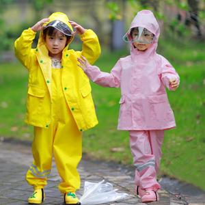 儿童雨衣背带裤连体幼儿园安吉游戏服玩水服户外防水宝宝雨鞋套装