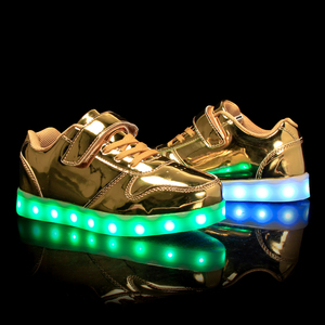 蓝色妖姬儿童版黄金切尔西鞋中大童男童带灯鞋子小孩子女孩亮灯鞋