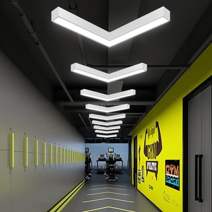 led办公室走廊箭头造型灯健身房过道指向v形吊灯商场个性装饰灯具